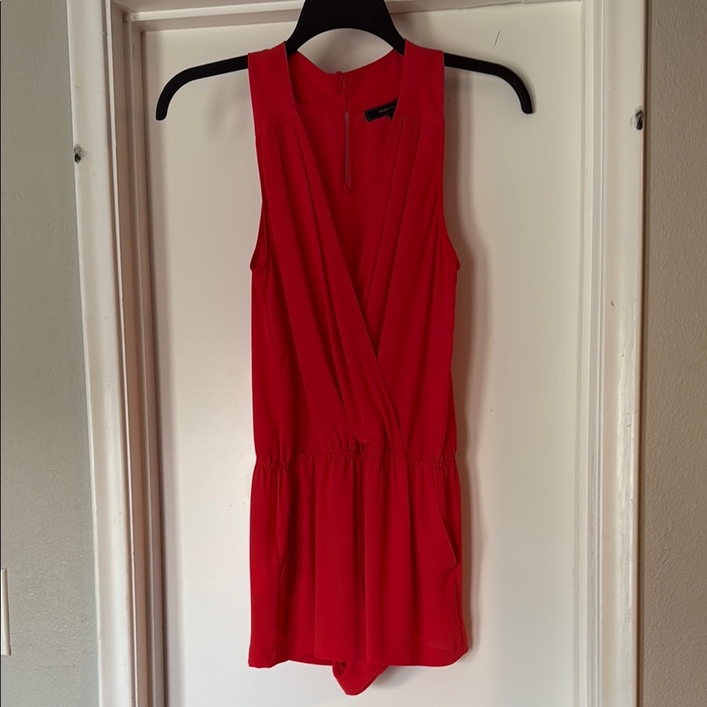 BCBGMAXAZRIA Vibrant Red Romper